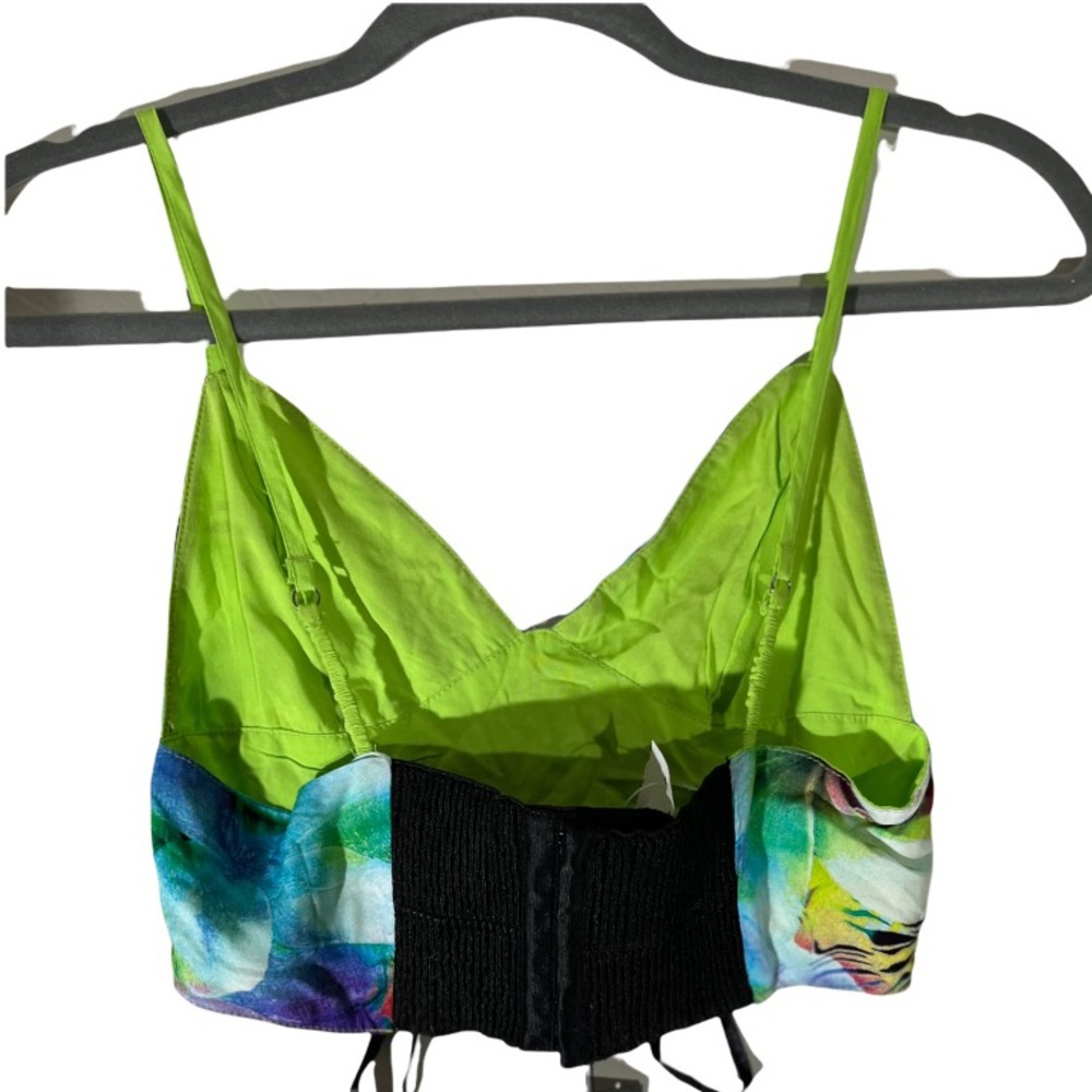 LF Indikah Bralette Crop Top Blue Green Size 8 Medium - Picture 2 of 10